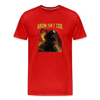 L’incendie criminel n’est pas un pompier cool - T-shirt bio Premium Homme - rouge - Devant - Damien (186cm)