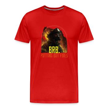 BRB éteindre les incendies pompier pompier - T-shirt bio Premium Homme - rouge - Devant - Damien (186cm)