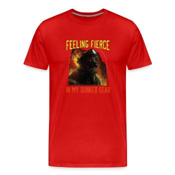 Se sentir féroce dans mon Bunker Gear Fireman - T-shirt bio Premium Homme - rouge - Devant - Damien (186cm)