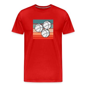 Boccia Boule Pétanque Pétanque Sports Jeu de Balle - T-shirt bio Premium Homme - rouge - Devant - Damien (186cm)