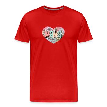 Vintage Heart Shape Flower Mother - T-shirt bio Premium Homme - rouge - Devant - Damien (186cm)