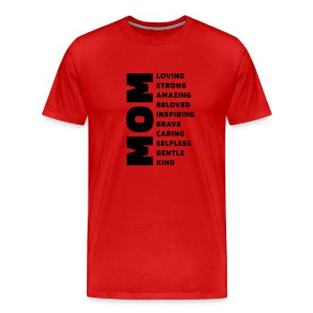 Mom description - Mother's Day Funny Gift - Men's Premium Organic T-Shirt - red - Front - Damien (186cm)