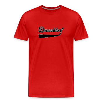 Lettrage de Düsseldorf - T-shirt bio Premium Homme - rouge - Devant - Damien (186cm)