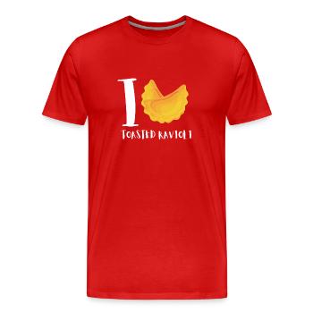 St. Louis Toasted Ravioli - Men's Premium Organic T-Shirt - red - Front - Damien (186cm)