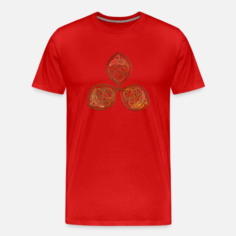 Kleeblatt Wikinger - Männer Premium Bio T-Shirt - Rot
