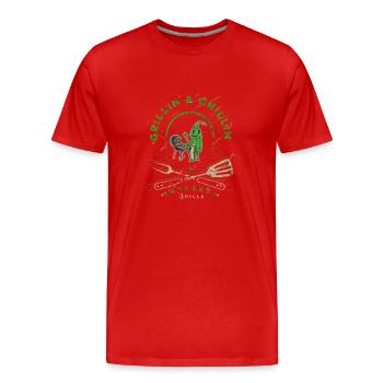 Barbecue amusant au Bratort Barbecue - T-shirt bio Premium Homme - rouge - Devant - Damien (186cm)