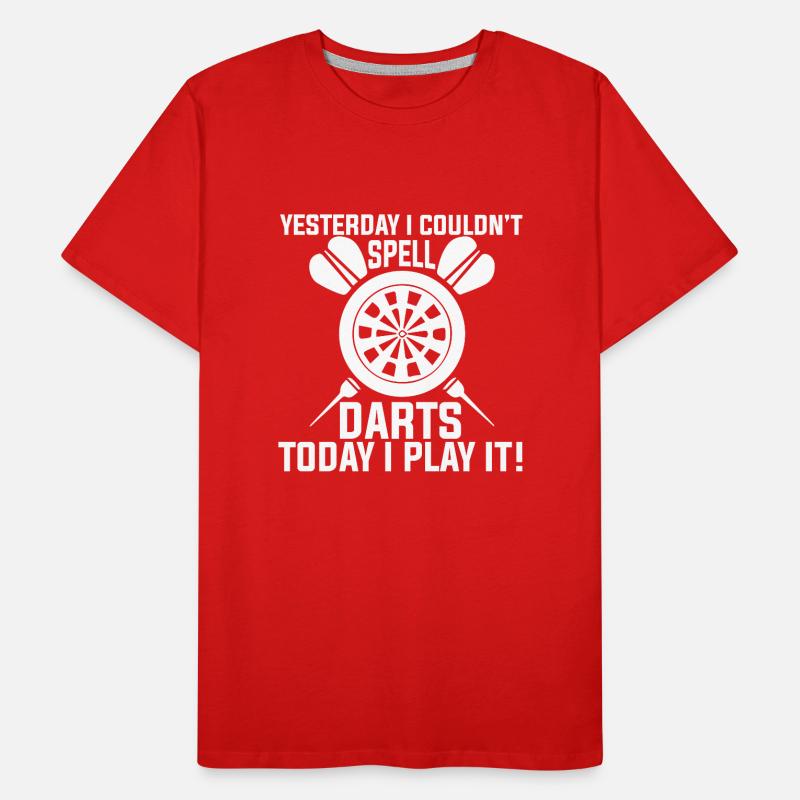 Yesterday I couldn't spell darts Men's Premium Organic T-Shirt