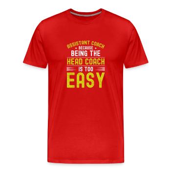 Assistant Trainer - Men's Premium Organic T-Shirt - red - Front - Damien (186cm)