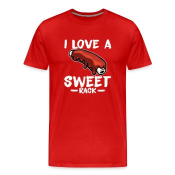 BBQ Spare Ribs Grill Smoker Meat Pork Rib - Men's Premium Organic T-Shirt - red - Front - Damien (186cm)