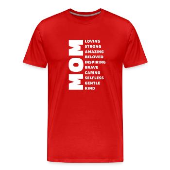 Mom description - Mother's Day Funny Gift - Men's Premium Organic T-Shirt - red - Front - Damien (186cm)