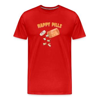 Happy Pills Exotic Shorthair Cat Funny Kitten Love - T-shirt bio Premium Homme - rouge - Devant - Damien (186cm)