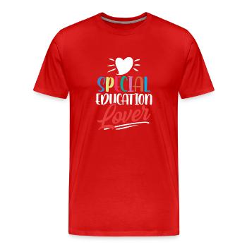 Amoureux de l’éducation spécialisée Enseignants en éducation spécialisée - T-shirt bio Premium Homme - rouge - Devant - Damien (186cm)