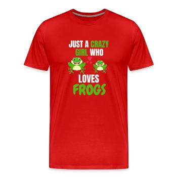 Animal Lovers Girl Toad Animal Gift Frog - Men's Premium Organic T-Shirt - red - Front - Damien (186cm)