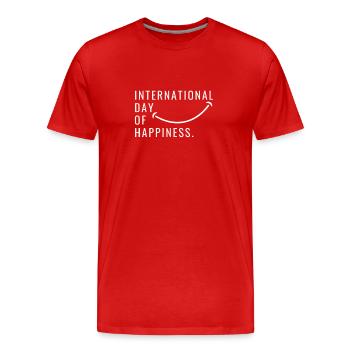 Journée internationale du bonheur - T-shirt bio Premium Homme - rouge - Devant - Damien (186cm)