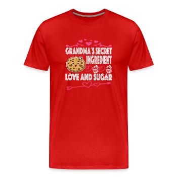 Oma Omi Großmutter Geschenkidee - Männer Premium Bio T-Shirt - Rot - Vorne - Damien (186cm)