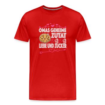 Oma Omi Großmutter Geschenkidee - Männer Premium Bio T-Shirt - Rot - Vorne - Damien (186cm)