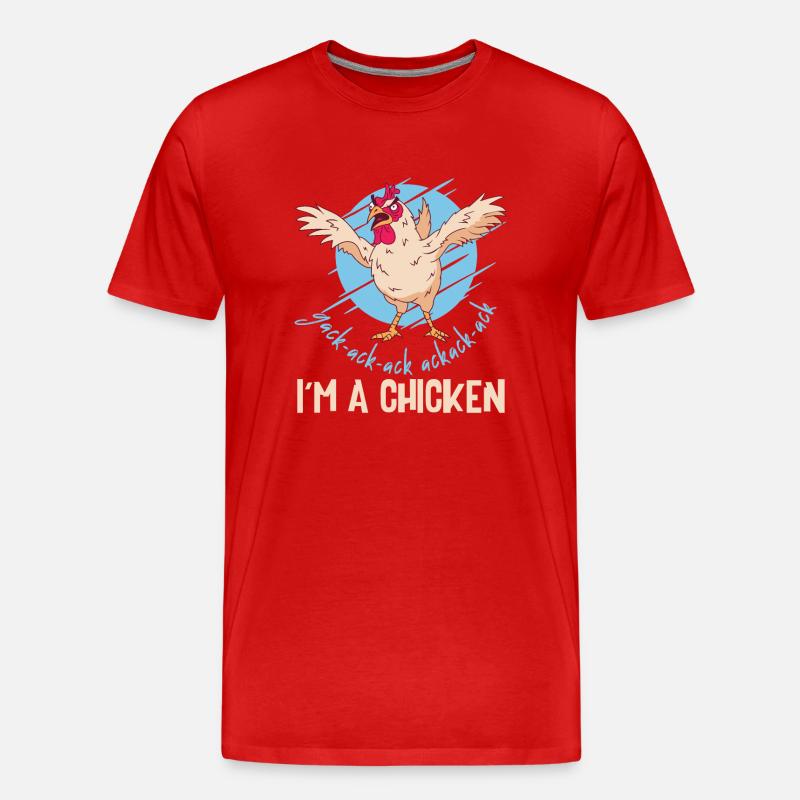Ich bin ein Huhn - Männer Premium Bio T-Shirt - Rot