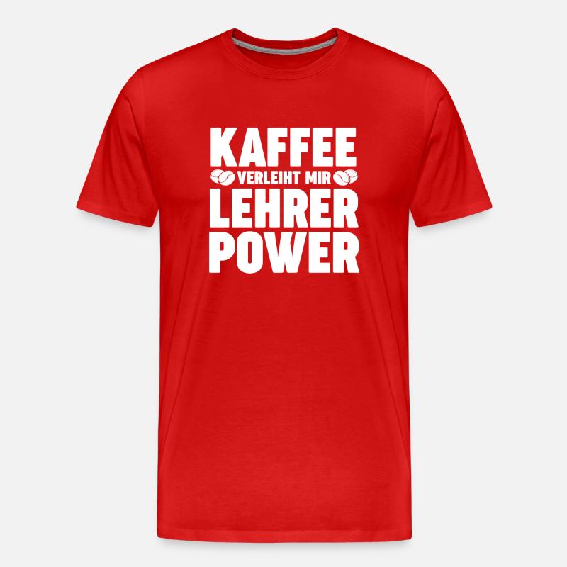 Kaffee Schullehrer Lehrer - Männer Premium Bio T-Shirt - Rot
