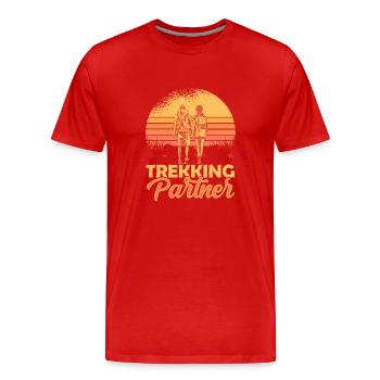 Trekking Partner Hiker Hiking - Men's Premium Organic T-Shirt - red - Front - Damien (186cm)
