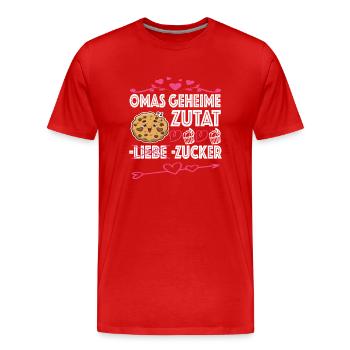 Oma Omi Großmutter Geschenkidee - Männer Premium Bio T-Shirt - Rot - Vorne - Damien (186cm)