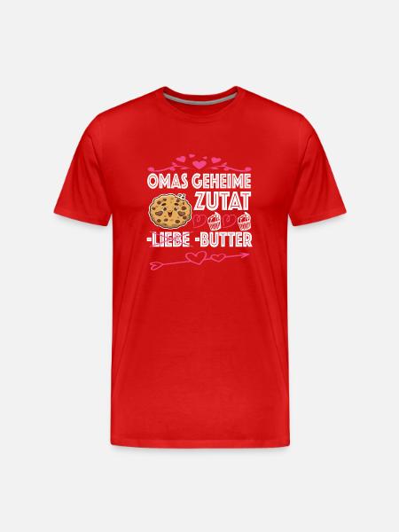 Oma Omi Großmutter Geschenkidee - Männer Premium Bio T-Shirt - Rot