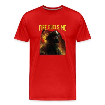 Le feu me nourrit Pompiers Pompiers pompiers - T-shirt bio Premium Homme - rouge - Devant - Damien (186cm)