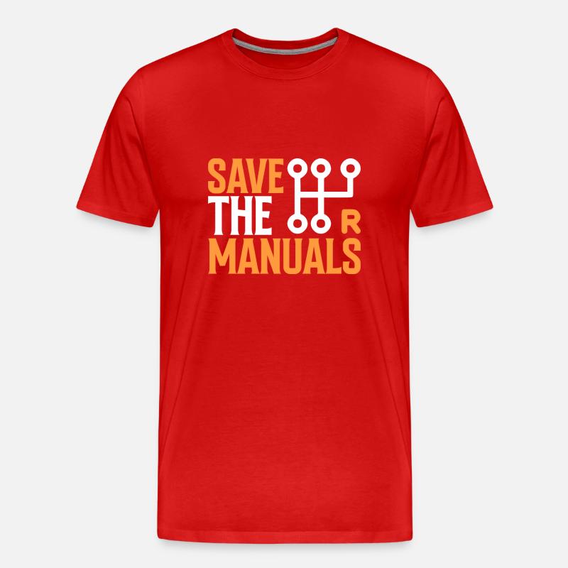Save The Manuals - Auto - Männer Premium Bio T-Shirt - Rot