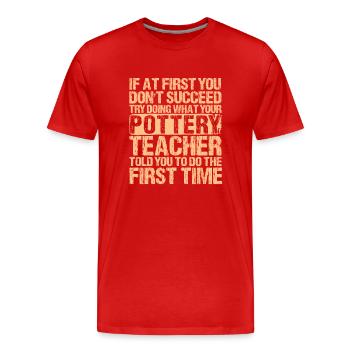 Four en céramique Cermaicist Pot de four en argile céramique - T-shirt bio Premium Homme - rouge - Devant - Damien (186cm)