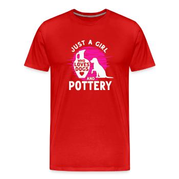 Four en céramique Cermaicist Pot de four en argile céramique - T-shirt bio Premium Homme - rouge - Devant - Damien (186cm)