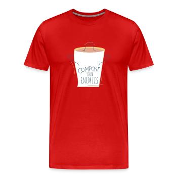 Compostez vos ennemis - T-shirt bio Premium Homme - rouge - Devant - Damien (186cm)