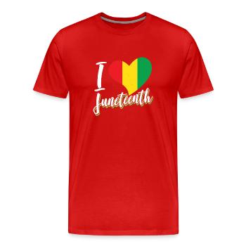 J’adore le Juneteenth African American Black - T-shirt bio Premium Homme - rouge - Devant - Damien (186cm)