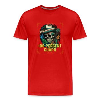100 Percent Guapo Spanish Mexican Pride Latino - Men's Premium Organic T-Shirt - red - Front - Damien (186cm)
