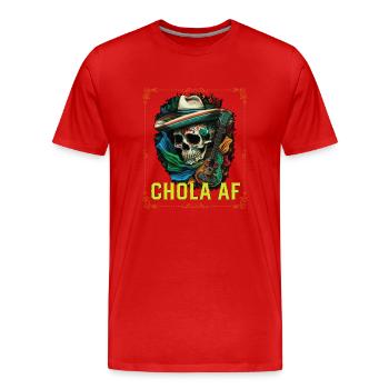 Chola AF Mexican American Pride Amérique latine - T-shirt bio Premium Homme - rouge - Devant - Damien (186cm)