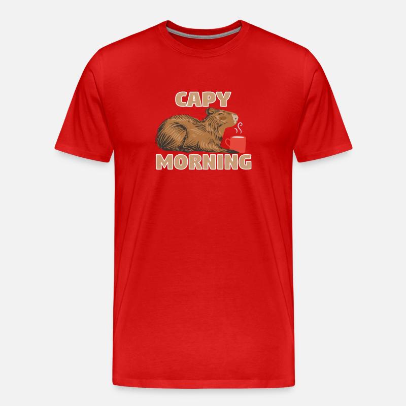 Cappybara Capybara Café Capybara Ventilateurs - T-shirt bio Premium Homme - rouge
