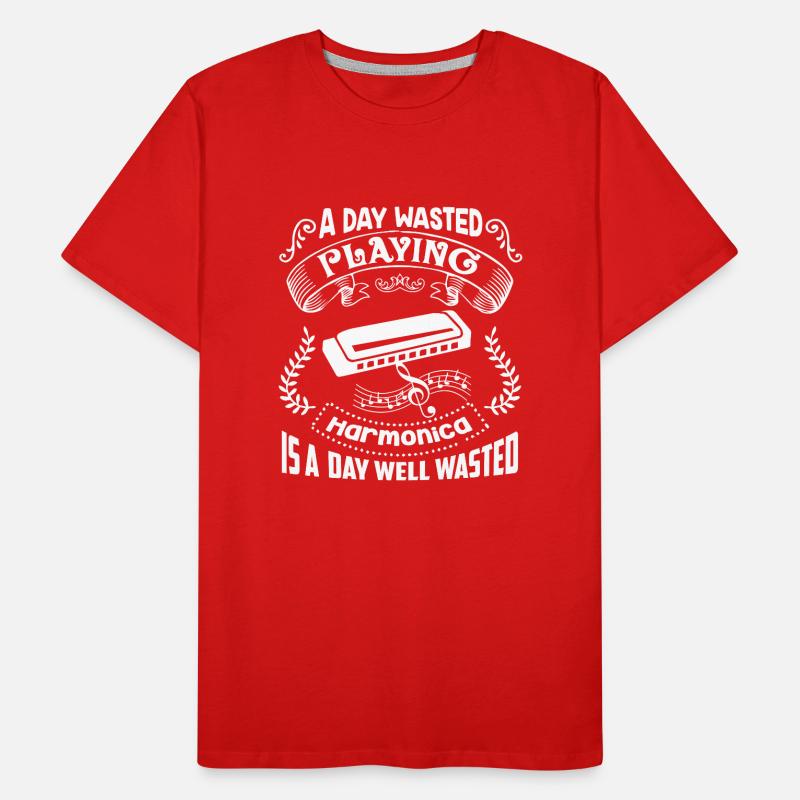 Harmonica A Day Playing Harmonica Men's Premium Organic T-Shirt