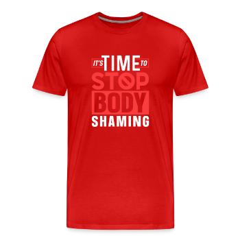 It's time to stop body shaming annoying - Men's Premium Organic T-Shirt - red - Front - Damien (186cm)