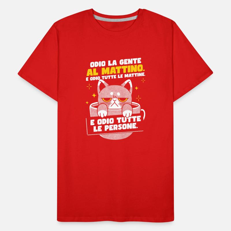 Café du chat du matin T-shirt bio Premium Homme