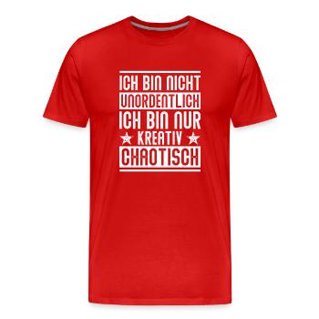 Kreativ Chaotisch - Design - Männer Premium Bio T-Shirt - Rot - Vorne - Damien (186cm)