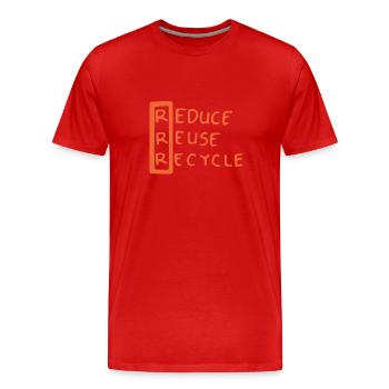 Recycle, I Love Recycling - Men's Premium Organic T-Shirt - red - Front - Damien (186cm)