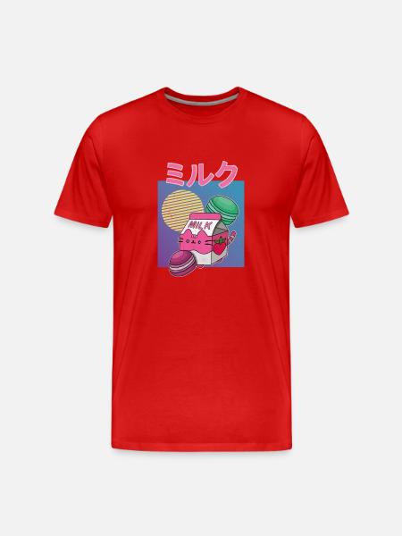 Japan Japanese Drink Strawberry Milkshake - Men's Premium Organic T-Shirt - red