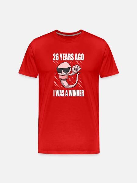 Man Sperm Födelsedag 26 år gammal - Organic T-shirt Ekologisk premium-T-shirt herr - röd