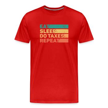 Saison des impôts Journée de l’impôt sur les dons de comptables CPA - T-shirt bio Premium Homme - rouge - Devant - Damien (186cm)