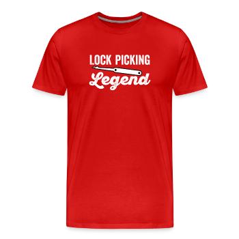 Légende du crochetage de serrure - T-shirt bio Premium Homme - rouge - Devant - Damien (186cm)