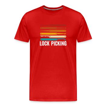 Outil de crochetage de serrure coloré - T-shirt bio Premium Homme - rouge - Devant - Damien (186cm)