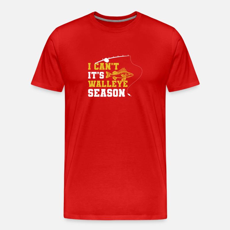 Walleye Hunter Walleye Fischen - Männer Premium Bio T-Shirt - Rot