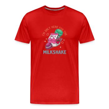 Boisson japonaise Kawaii Milkshake Fraise - T-shirt bio Premium Homme - rouge - Devant - Damien (186cm)