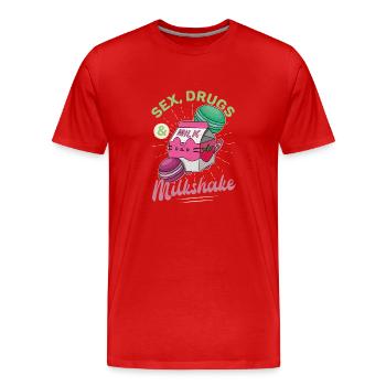 Japon boire un milkshake japonais Kawaii - T-shirt bio Premium Homme - rouge - Devant - Damien (186cm)