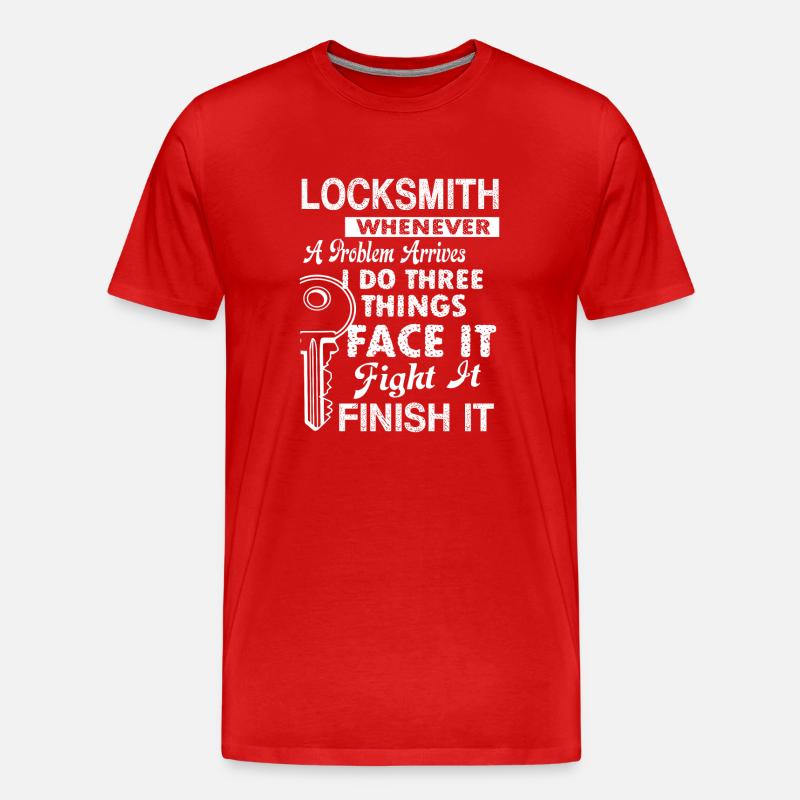 Locksmith Locksmith Solves Problem - Men's Premium Organic T-Shirt - red
