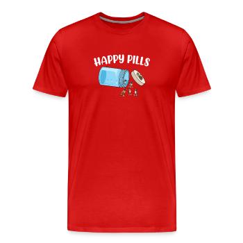 Happy Pills Boxer Lustiger Hund Liebhaber Humor Pet Cool - Männer Premium Bio T-Shirt - Rot - Vorne - Damien (186cm)