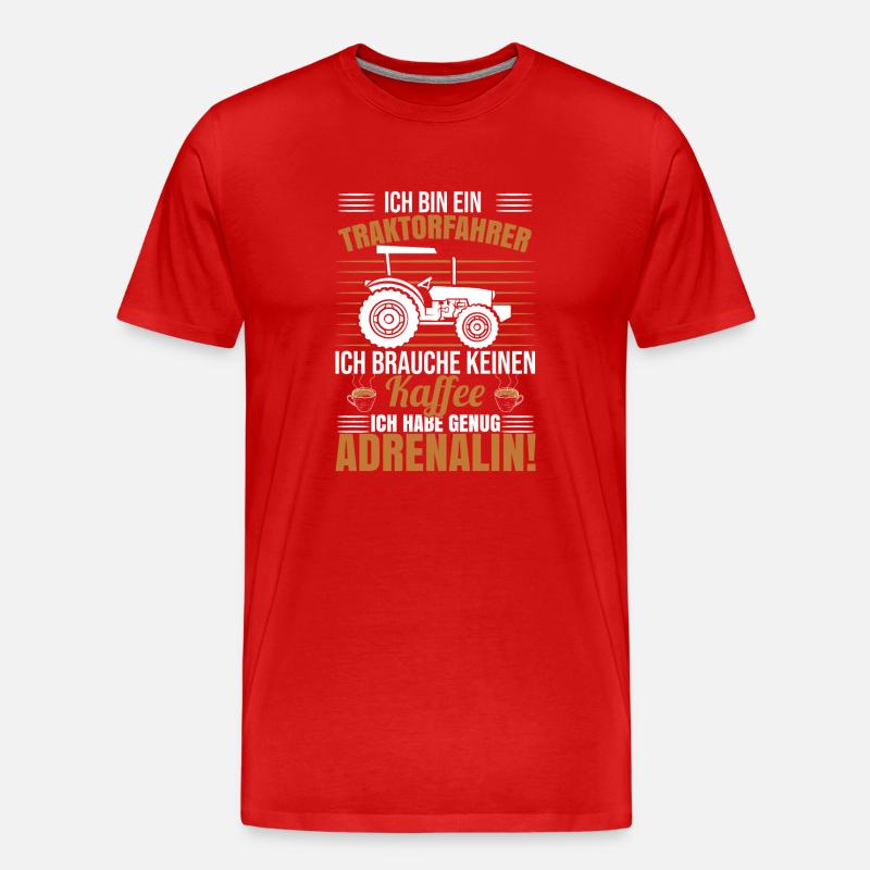 Ich Bin Ein Traktorfahrer - Männer Premium Bio T-Shirt - Rot